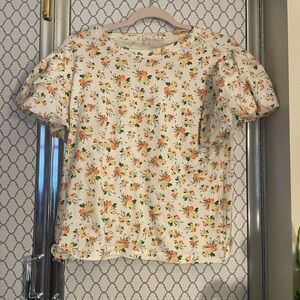 Zara Floral Puff Sleeve Top